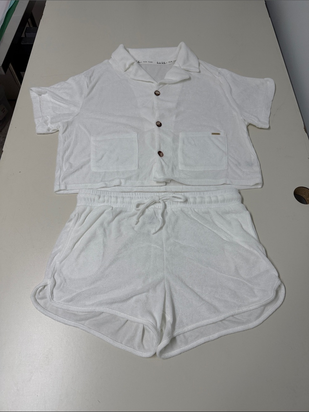 Nicole Miller White Short Sleeve Pajama Set NWOT